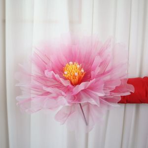INNEED Silk Artificial Peony Flower 40/50cm Outdoor Large Flower Head Layered Fluffy Petals Fake Flowers Floor Display