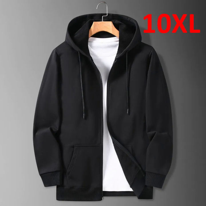 Zip Up Hoodies Men Big Size Hoodie 10XL Spring Autumn Black Hoodies Jackets  Male Plus Size Zip Sweatshirt Plus Size 10XL | Lazada Singapore