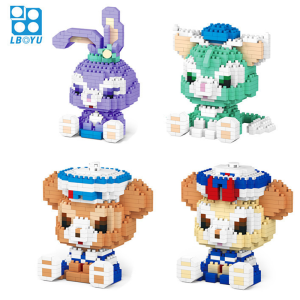 Ready Stock Loz Boyu 434pcs+ Lovely Bear Rabbit Animals Series Duffy Diamond Mini Building Blocks Micro 3D Model Brick Figures For Children ChristmasToys