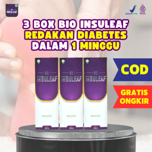 BIO INSULEAF 3 BOX INSULIN ALAMI EFEKTIF TURUNKAN GULA DARAH BANTU ATASI DIABETES & OBAT KENCING MANIS