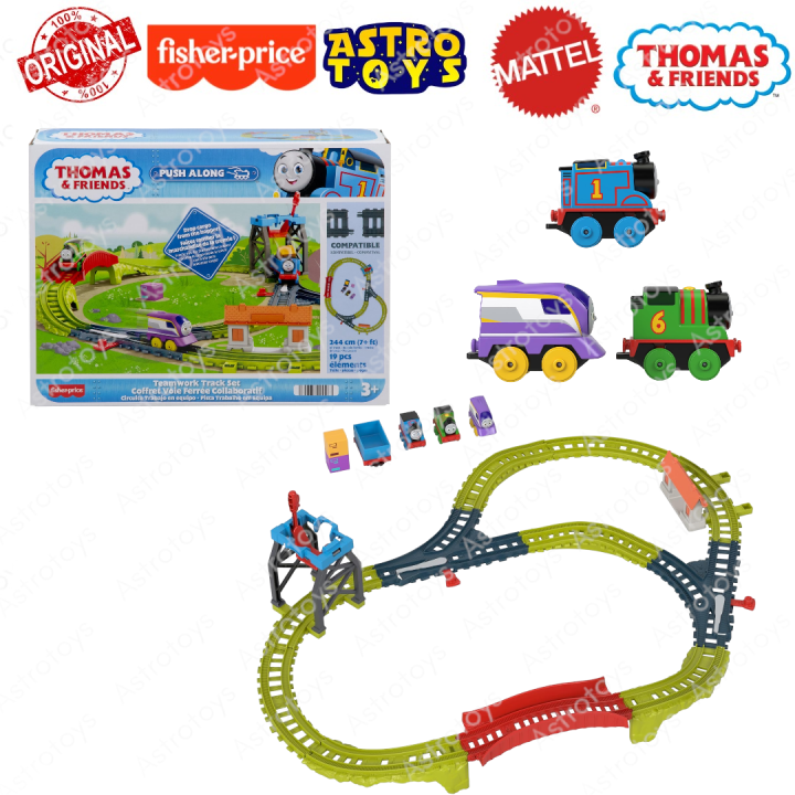 Mattel Thomas and Friends Trackmaster teamwork track set with push