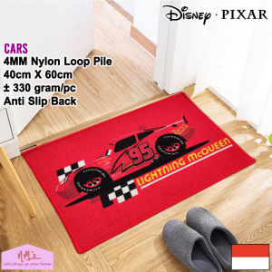 Disney Pixar Cars Official Merchandise keset 40 cm x 60 cm anak anak motif kartun karakter bulu alas lantai depan pintu masuk dapur kitchen mat anti slip - NMs