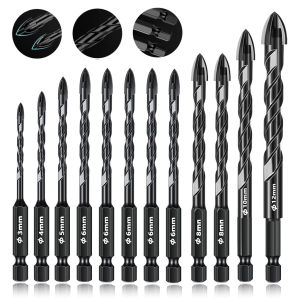 Mata Bor Keramik Kaca Cermin Marmer Beton Matabor Tungsten Carbide Cross Hex Tile Drill Bit Multifungsi