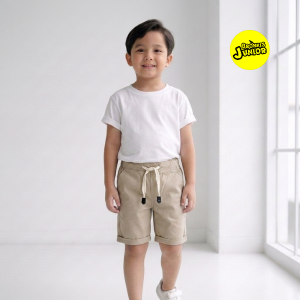 Bronkis Junior Celana Pendek Anak Laki Laki Bahan Stretch Warna Mokka Muda Variasi Tali 1 Bulan Sampai 10 Tahun