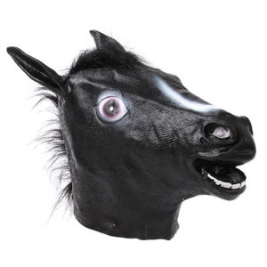 Halloween Horse Head Mask Animal Rubber Party Cosplay Costume Accessory Animal Mask Fancy Dress for Costume Party