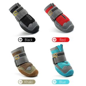 HamshMoc Dog Boots 4Pcs Dog Shoes Breathable Pet Booties Skid-Proof for Medium Large Dogs Protect Paw with Reflective Straps Anti-Slip Sole