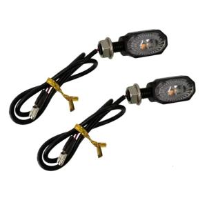 Pair Elliptical Motorcycle Turn Lights Strong Metal Plastic Mixing Construction Clear Visibility Day for Night Riding