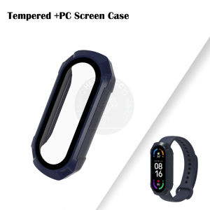 Hard Case Layar Mi Band 7 6 5 4 Case + Tempered Glass Xiaomi Smart Band 4 5 6 7 Hematacc