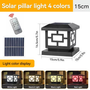 LED Solar Outdoor Light Timed Pillar Solar Lights Waterproof Thick Garden Pathway Parking Yard Outdoor Decor Lamp