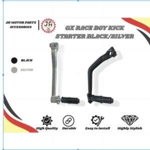 OX Race Boy Kick Starter Chain Set – Black/Silver – For SMASH 115 BC175 RAIDER 41/14T 120L SNIPERFZ 43/14T 130L TMX 38/14T 120L SNIPER 42/14T 120L CT100 RAIDER 43/14T 130L – Durable Motorcycle Parts