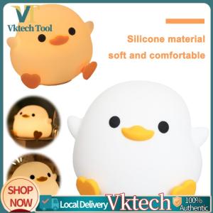 [Vktech] Silicone Duck Pat Night Light Simple Touch Lamp USB Rechargeable for Kids Room