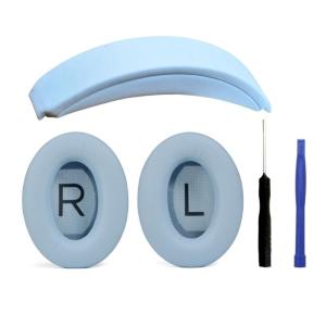 Easy Installation Ear Pad Headband Cushion Compatible for QC45 QC35 Headphones Noise Cancelling Earmuff Earpads