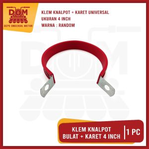 Klem Knalpot Bulat + Karet 4 Inch (PSP) Bracket Breket Silincer Karet Pelindung Sabuk Kenalpot Univ