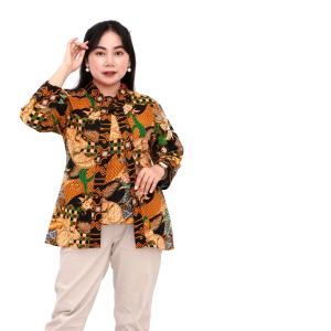 Atasan Batik Blouse Big Size Wanita Lengkap L-XL-2L-3L-4L-5L-6L-7L Model Blus Jumbo Seragam Batik / Atasan Batik Big Size Kantor / Pakaian Kekinian Wanita Jumbo LD 140