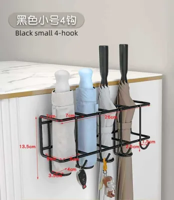 Umbrella Storage Rack 4/6 Grids Metal Bag Key bags Storage Holder Multifunctional Wall-mounted rack