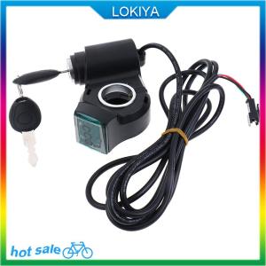 LOKIYA Electric Bicycle Thumb Throttle Voltage Display Switch Power with Key Lock