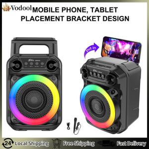 【Vodool】Portable Speaker Stereo Sound Outdoor Speaker RGB Lights with Microphone Suitable for Home Theater Outdoor Dance Party