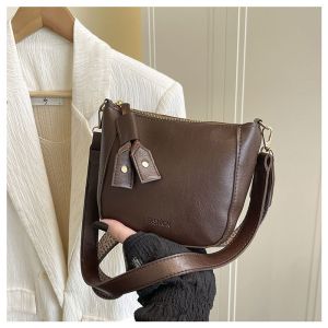 SEA YADOU  สายคล้องไหล่กว้างลำลองฤดูใบไม้ร่วงสะพายไหล่สีเดียวเรียบง่ายผู้หญิงแฟชั่นใหม่ย้อนยุคความจุขนาดใหญ่กระเป๋าสะพายข้างหญิง