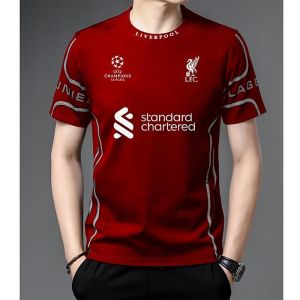เสื้อ ลิเวอร์ พูล FC แห้งอย่างรวดเร็ว เสื้อยืดผู้ชาย สำหรับผู้ชายและผู้หญิงระบายอากาศ