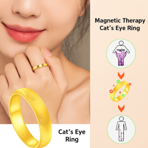 Women Magnetic Therapy Cats Eye Ringmagnetic Therapy Health For Weight Loss Lymph Drainage Fashion Jewelry Gift