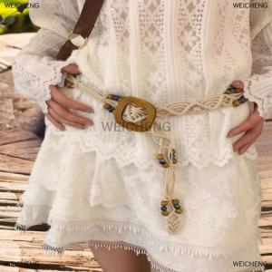 [COD] WEICHENG New High-End Bohemian Retro Ethnic Style Waist Chain Womens Skirt Braided Belt Waist Rope Accessories