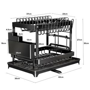JIJI.SG Damon Kitchen Dish Rack with Holder Dish Drainer Kitchen Organiser