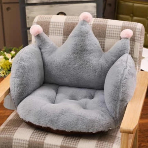 เบาะรองนั่ง หมอนรองนั่ง เบาะนั่งน่ารัก ลาย มงกุฎ สี เทา  เขียว ขนาด55*40*40 คุณภาพดี