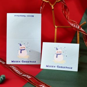 ORIGE HOUSE 10pcs Thank You Merry Christmas Greeting Cards Handwriting Invitation Happy New Year Cards Kawaii Blessing Blank Paper Cards Invitation for Guest