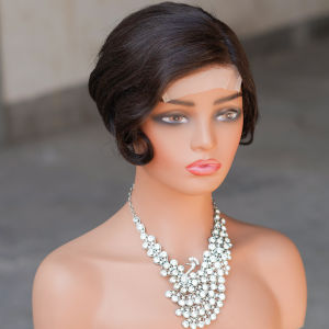 4x4 Lace 100% Human Hair Wig Full Machine Wig Short Hair Wig Cheap Human Hair Wigs For Woman Short Pixie Human Hair Wigs