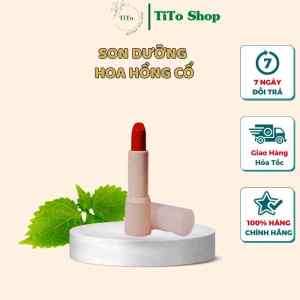 Son dưỡng môi Hoa hồng cổ Om Sapa - Thiên Nhiên Mềm Mịn Không chất hóa học