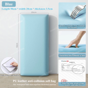 3D Thickened Anti-collision Leather Wall Stickers Soft Bag Wall Waterproof Self Adhesive Headboard DIY Baby Anti-collision Pad