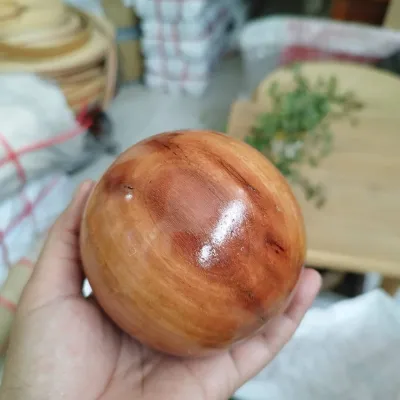 ลูกวู๊ดบอลไม้แดง woodball ไม้แท้ ขนาด 94 มิล น้ำหนัก 330 - 380 กรัม