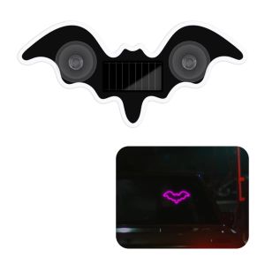 DUOJI Wireless Car Solar LED Light Dynamic Gradient RGB Color Car Bat Shaped Ambient Lamp Cool Light/Vibration Sensor Car Interior Decoration Light Car Interior