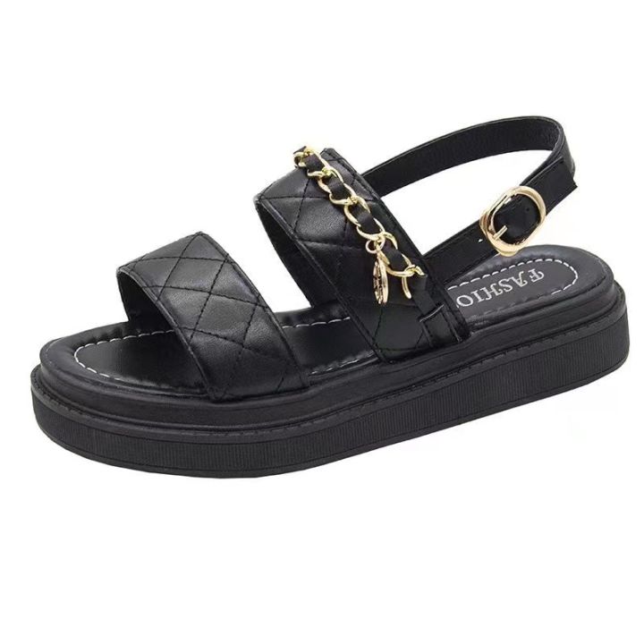 Twinkle Toes 2021 New Korean Fashion Thick Bottom Peep-Toe Sandals Casual  Simple Shoes For Women Lazada PH - Main Image