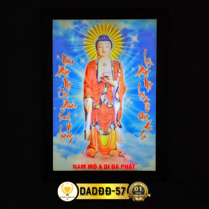 Tranh Phật A Di Đà Có Đèn Trang Trí Bàn Thờ Treo Tường Phòng Thờ DADĐĐ-57