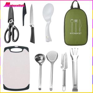 8pcs Camping Cookware Utensils Travel Set Camping Cooking Utensils Set Portable Outdoor Camp Cookware Set Camping Gear