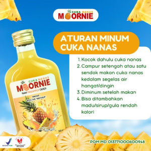 Cuka Nanas MORNIE 250 ml Raw Pineapple Cider Vinegar With The Mother