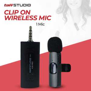 TaffSTUDIO Microphone Mik Mic hp youtuber untuk android suara jernih Wireless Clip On 3.5mm K35 Pro