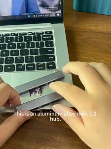 ✅【SG】USB Hub 4 in 1 USB 3.0 Multi Port Adapter Side Plug Type C Hub Laptop USB Splitter Aluminum Alloy Portable Expansion Dock for MacBook PC Notebook Mouse Keyboard USB Flash Drive Hard Disk Printer Right Left Type C Grey