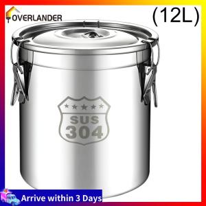 6/12/21/33L 304 Stainless Steel Kitchen Canister With Seal Lid Food Container Large Capacity Storage for Household Kitchen