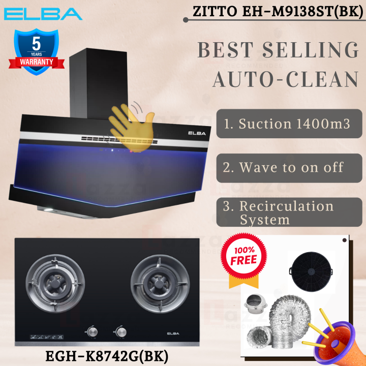 NEW AUTO CLEAN ELBA 9138 PENYEDUT ASAP KITCHEN HOOD COOKER HOOD RANGE
