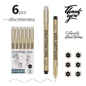 6/9/12 Pcs Waterproof Black Micron Pen Art Anime Hand Drawing Sketching Technical Drawing Pen