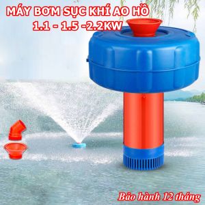 Máy Bơm Nước Sục Khí Tạo Oxi Cho Ao Hồ 1.1-1.5-2.2KW - Động Cơ Êm Lõi Đồng 100% -  Bảo hành Toàn Quốc 12 tháng