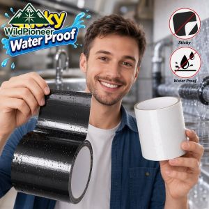 WildPioneer Waterproof Repair Tape PVC Self Adhesive Leak Seal Duct Pipe Roof Patch Black White Clear