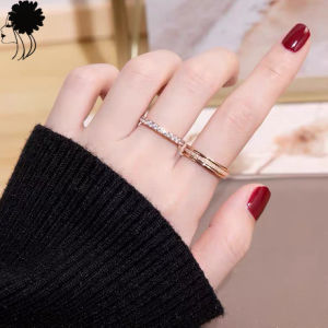 Fashion Stainless Steel Grinding Ring Women and Mens Exclusive Couple Small Chrysanthemum Rose Gold/Silver Frosted Ring Wholesale Simple Ring