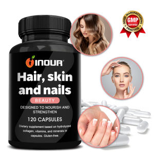 INOUR Hair Skin and Nails Capsules with Hydrolyzed Collagen Biotin Beauty Supplement