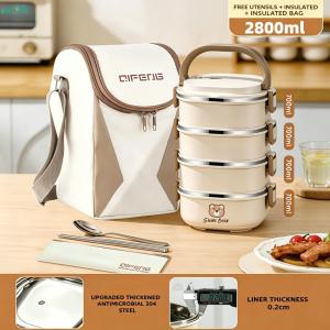 [OKLIFE. SG]Microwave Safe Stackable Lunch  Leak‑Proof Multi‑Layer Food Container Portable Bento  for Picnic Travel