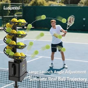 CANICECA 2-in-1 Training Ball Throwing Machine Pickleball Tennis Ball Automatic Tennis Accessories Portable Adjustable Height Ball Serve Machine