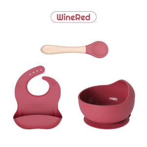 BabyShine 3in1 Celemek Makan Bayi / Alat Makan Anak Bayi Silikon Mangkok Sendok Anak Bayi / Peralatan Makan Bayi Set Dengan Kotak Hadiah