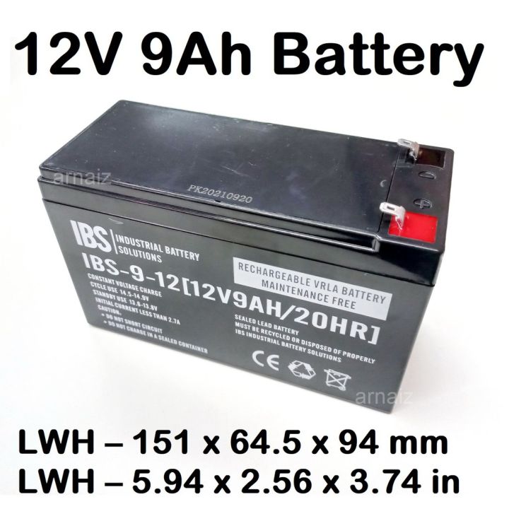 Ups Battery 12v 9ah 20hr 12 Volts 9 Ampere Rechargeable Valve Regulated Lead Acid Vrla Battery 9838